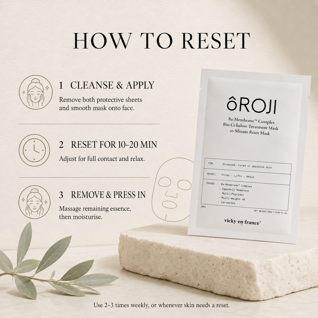 ÔROJI Re:Membrane™ Complex Bio-Cellulose Treatment Mask 10-Minute Reset Mask
