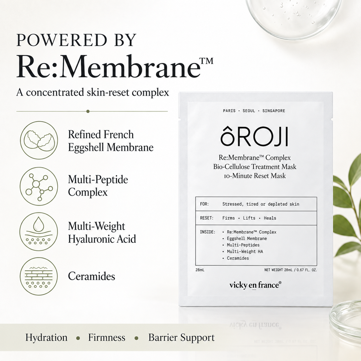 ÔROJI Re:Membrane™ Complex Bio-Cellulose Treatment Mask 10-Minute Reset Mask