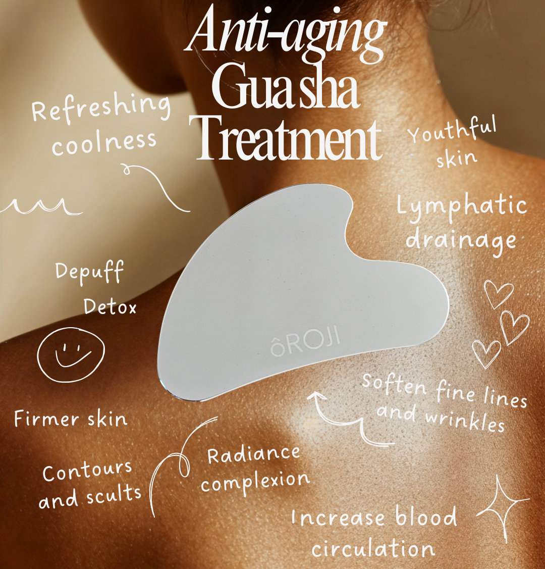 ÔROJI Stainless Steel Gua Sha : Sculpt Smooth Glow: Face•Neck•Décolleté