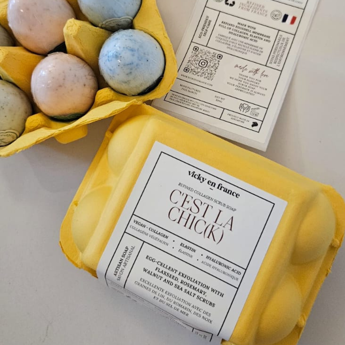C'est la Chic(k) : Eggshell Membrane Collagen Scrub Soap Set